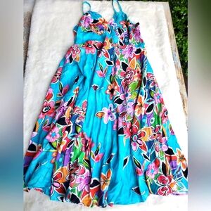 Jams World Turquoise Floral Maxi Dress